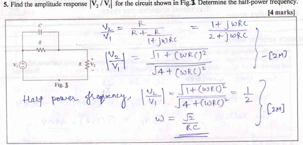 homework and exercises Calculating half power frequency
