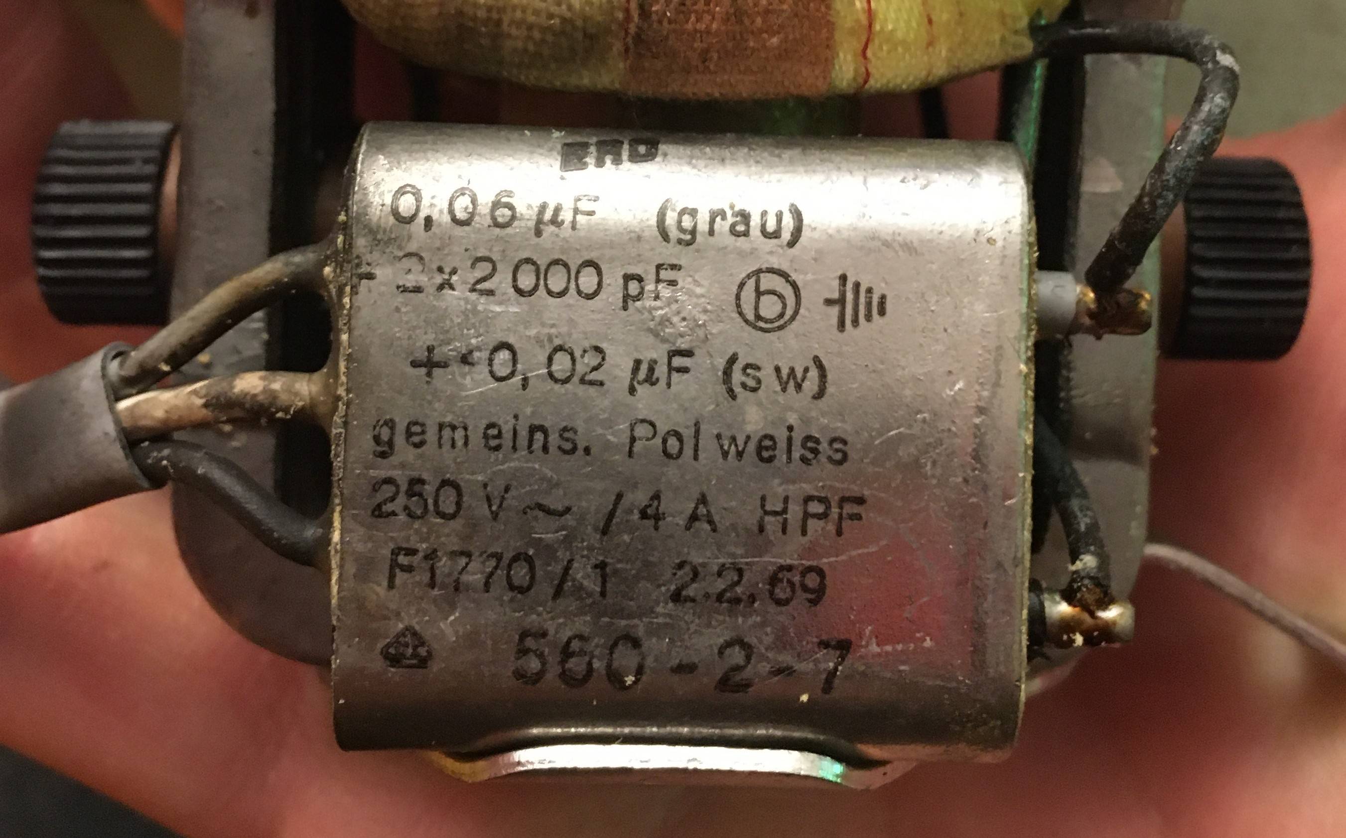 Old sewing machine motor filter/capacitor schematic/wiring Electrical