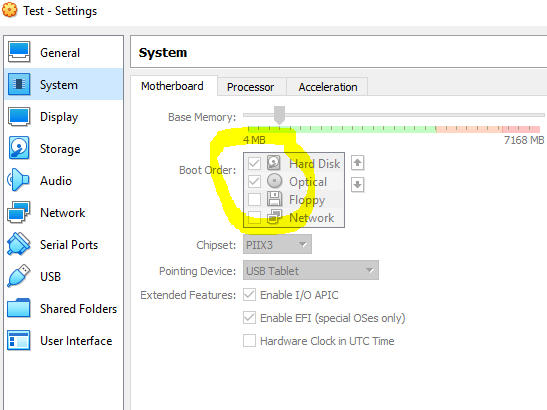 virtualBox, Win10 Fatal no bootable medium found! System Halted