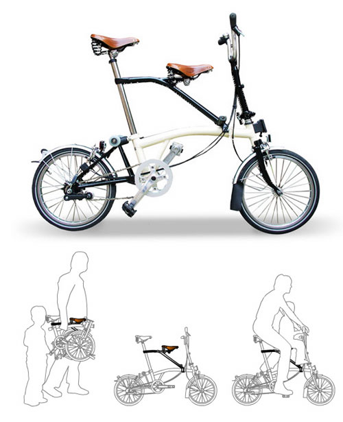 folding bicycle Milian Pere Brompton child seat installation