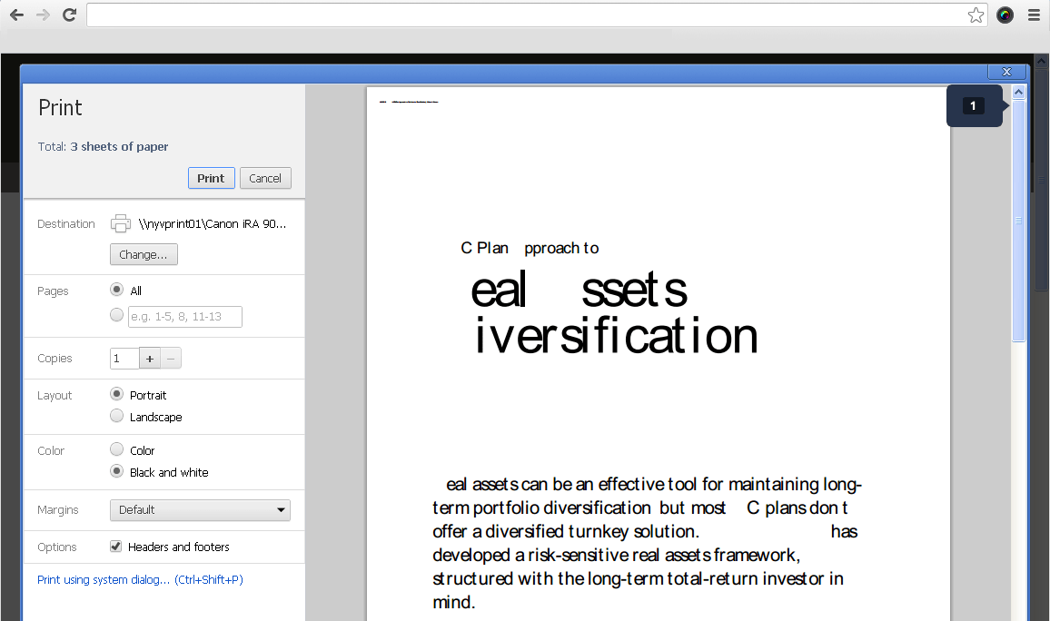 Web fonts print with missing characters in Chrome on