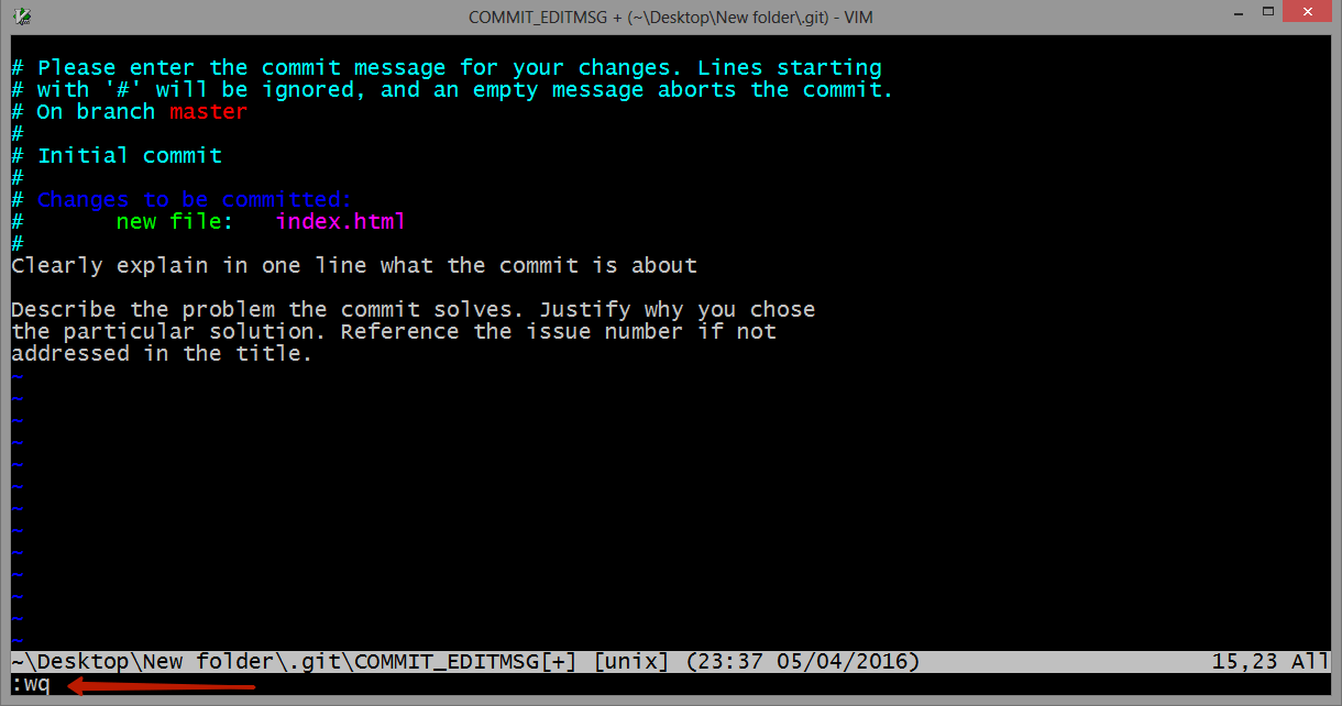 git How to commit a change with both "message" and "description" from