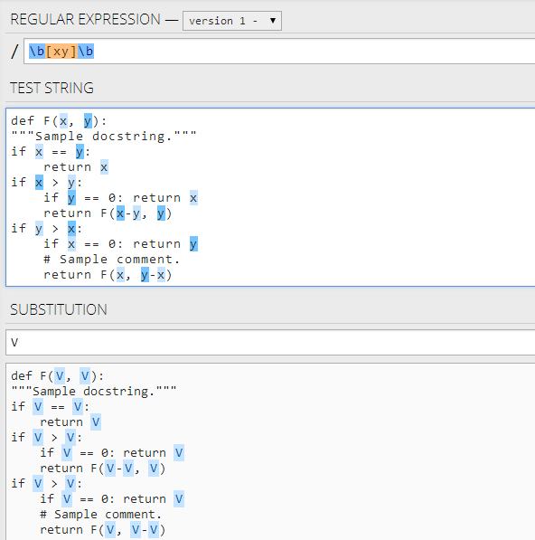 regex Renaming Variables And Method Names In A Python Source File