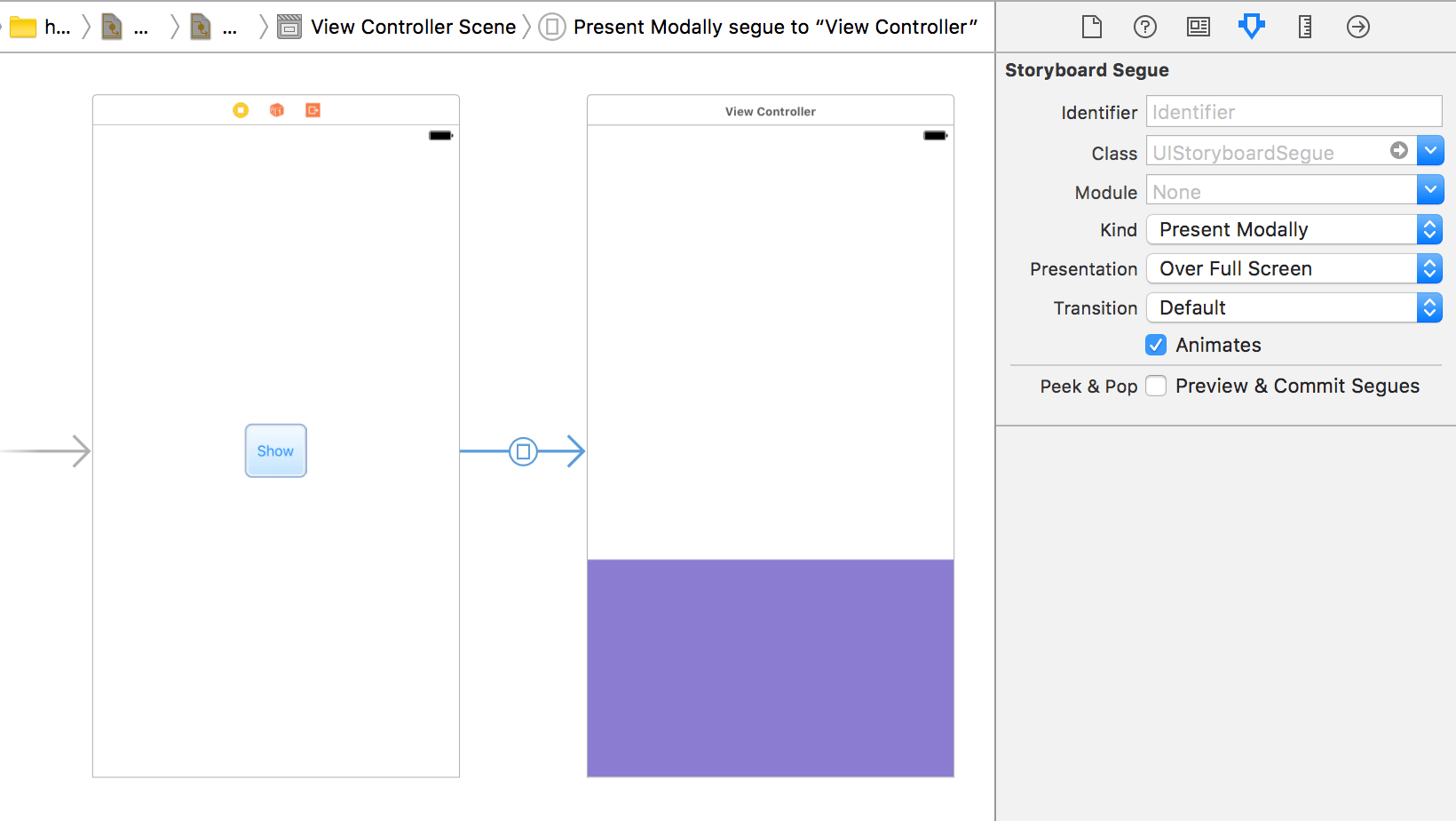 ios How to present a ViewController on Half screen Stack Overflow