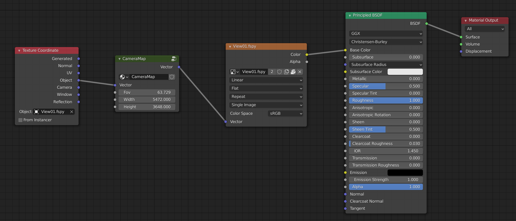 Surface Shader live Camera Projection Blender Stack Exchange