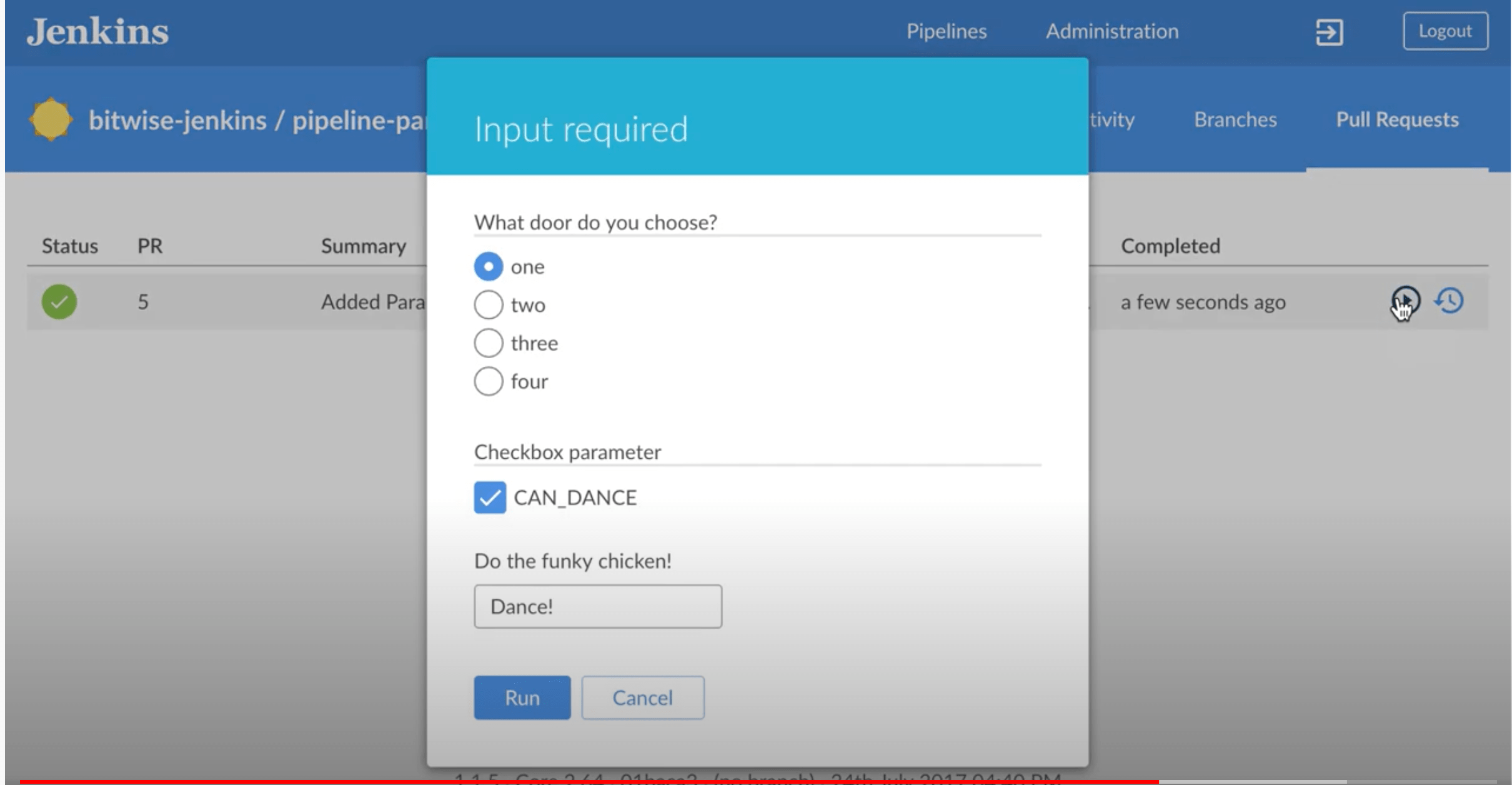 [SOLVED] How to pass boolean parameter value in pipeline to downstream