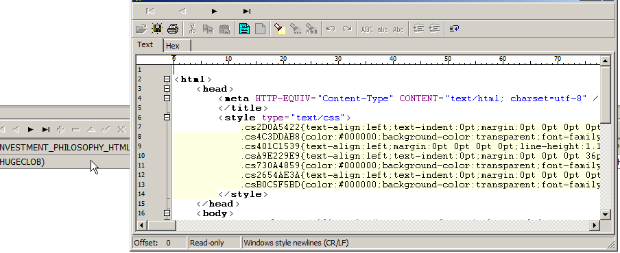 plsql how to get full value of clob while debugging PL SQL script