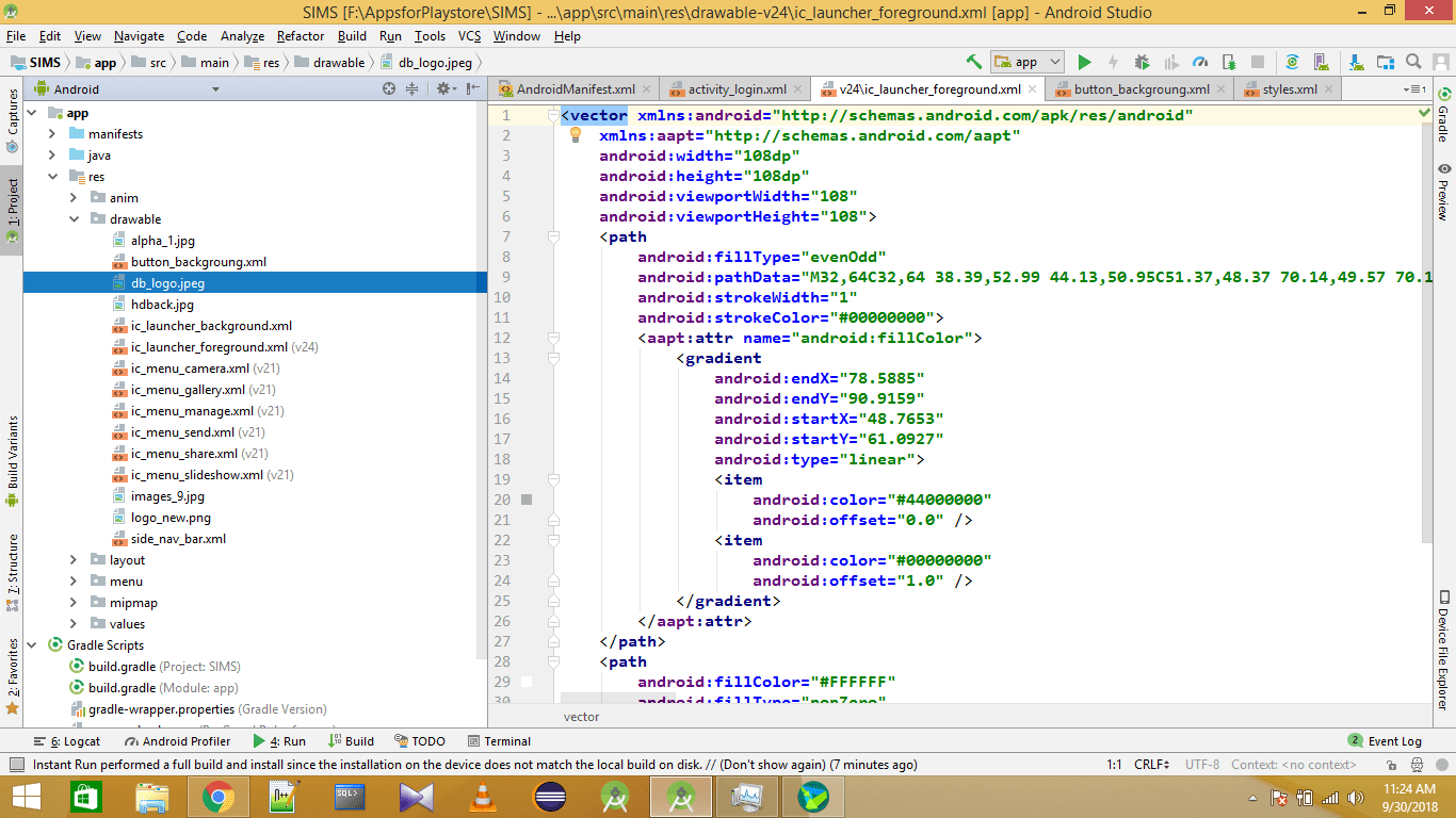 android Binary XML file line 19 tag requires a 'drawable' attribute