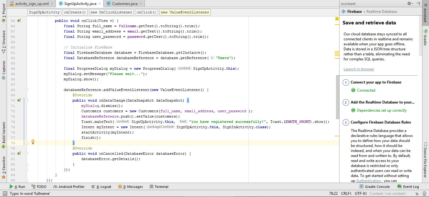 java Firebase continously adding data on real time database Android 3