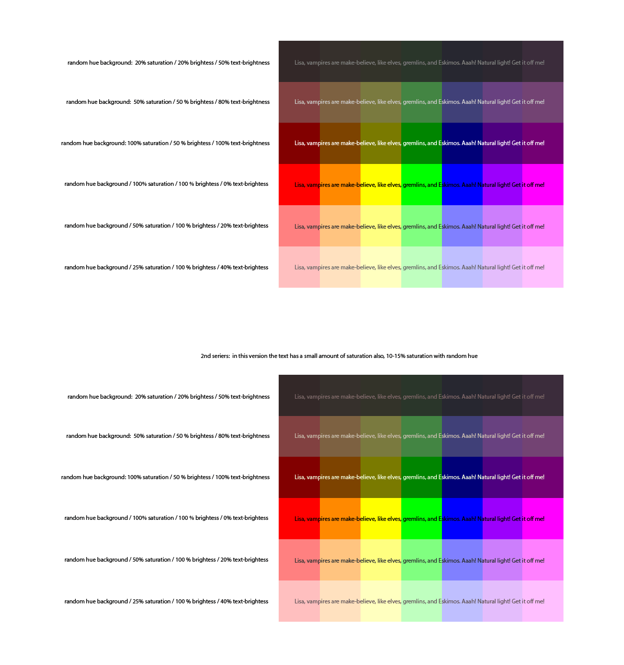 typography How to calculate the best type colour for a random