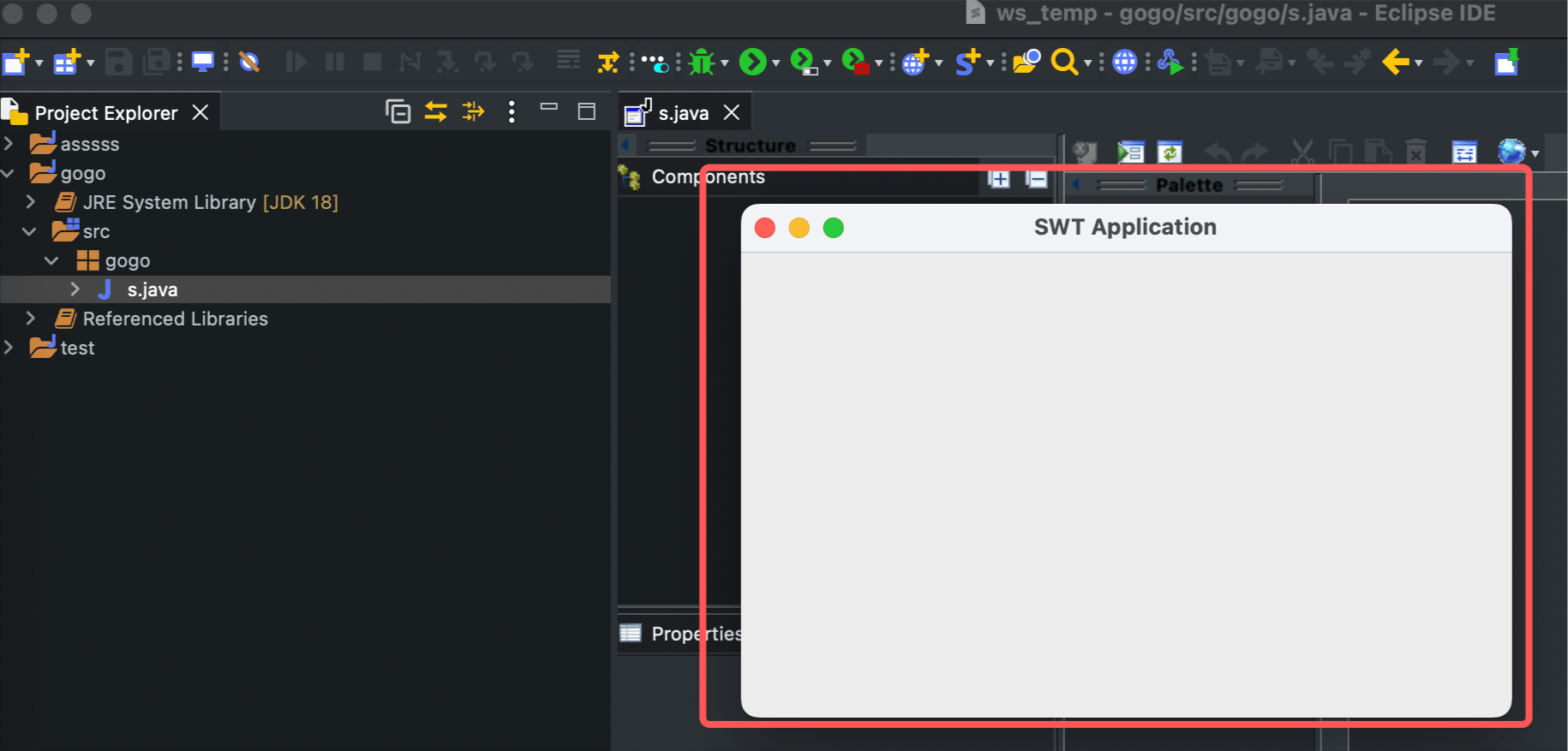 macos Eclipse Window Builder Empty Design tab on Mac M1 Pro Stack