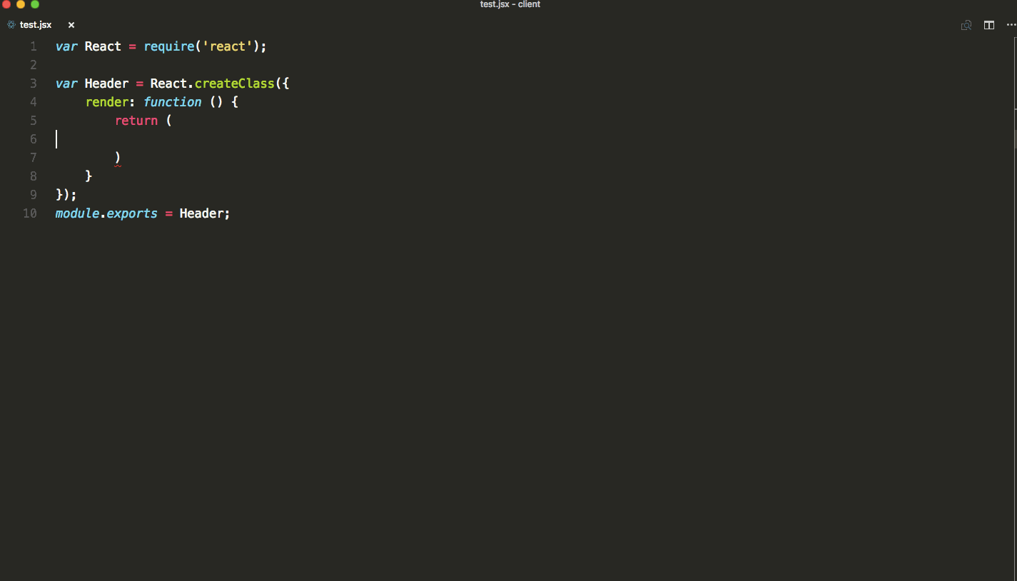 JSX or HTML in Visual Studio Code
