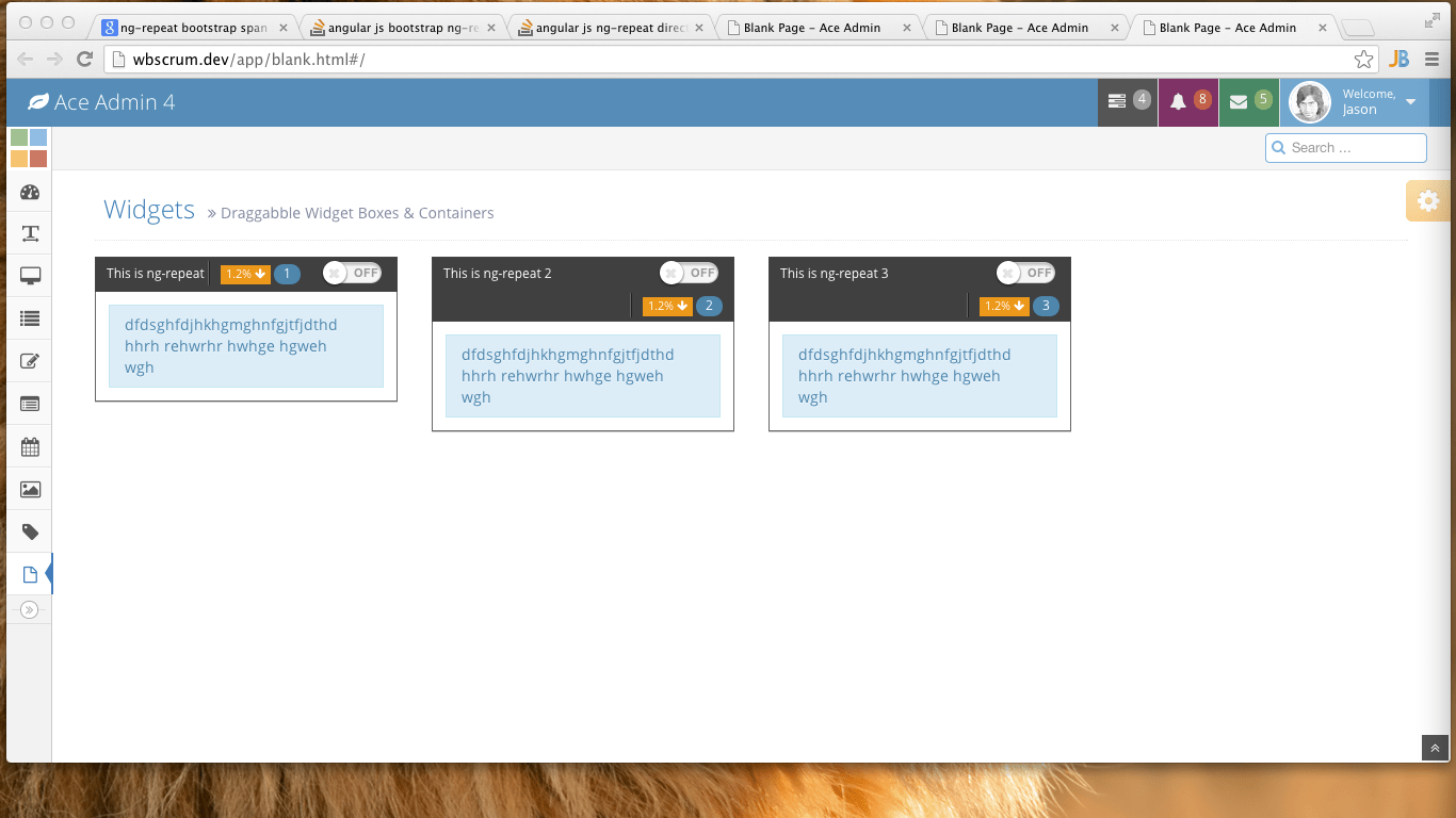 angularjs angular js bootstrap ngrepeat behaving wierd drag drop