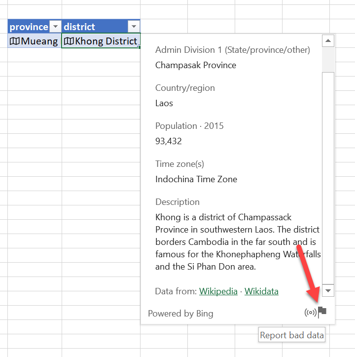 change to Excel geography data to another location Super User