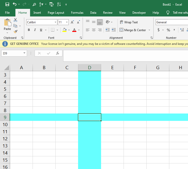 vba Highlighting Rows and Columns for both single and multiple