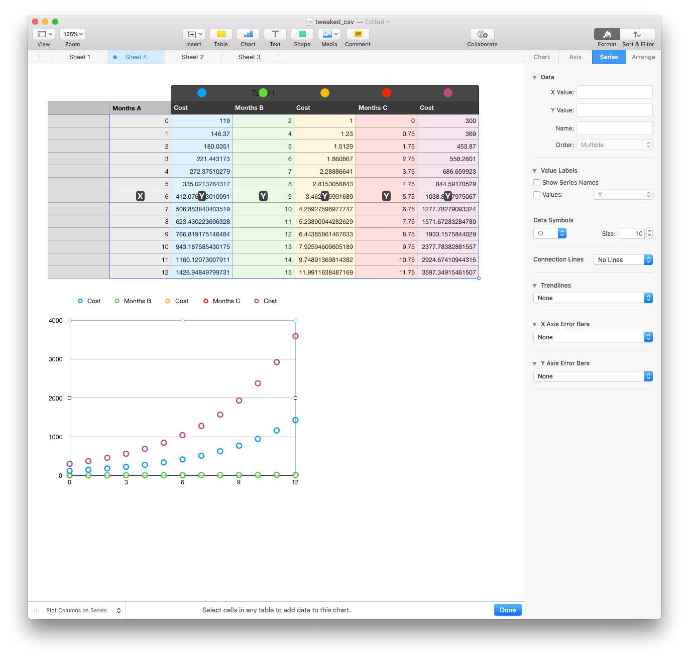 How do I create a secondary X axis in numbers? Ask Different