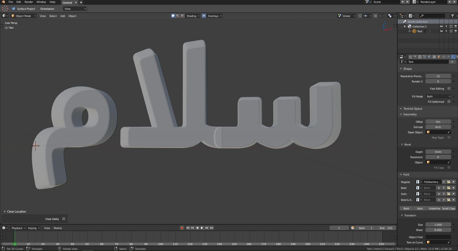 text object Unicode font support in Blender Blender Stack Exchange