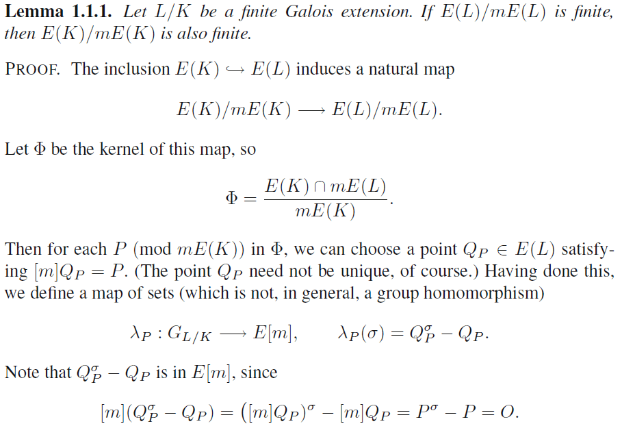 galois theory Finiteness of mtorsion points in elliptic curves