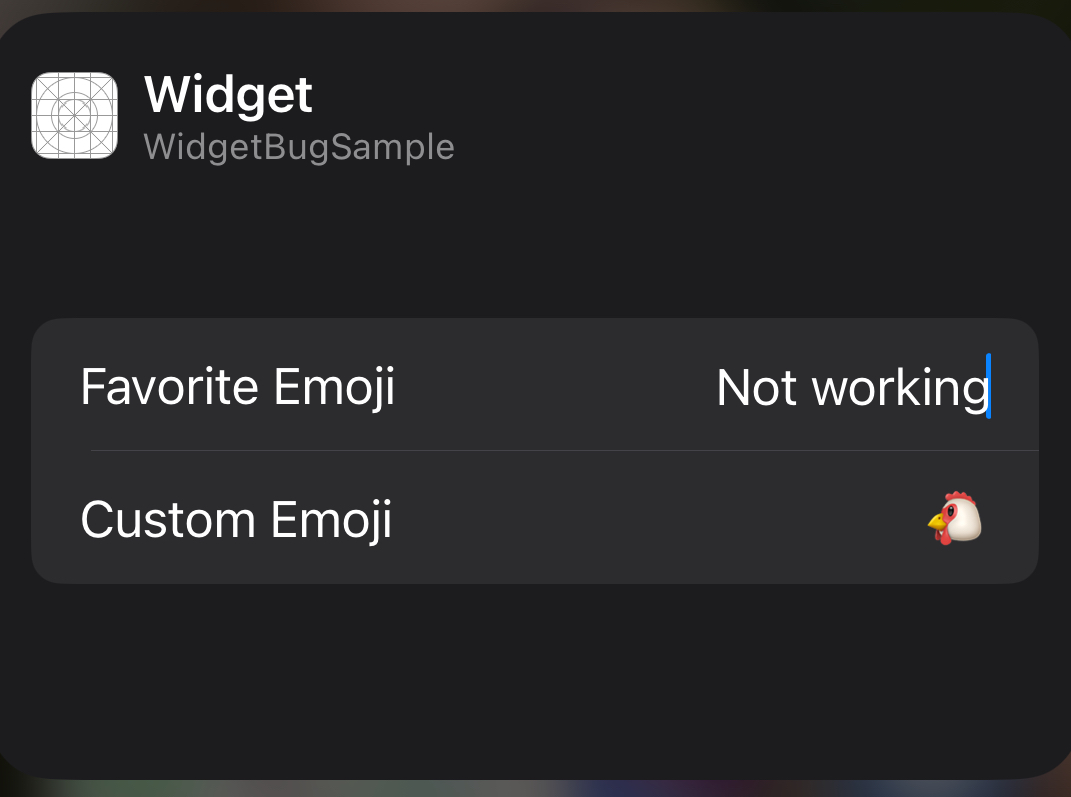 swift WidgetKit iOS 17 getCurrentConfigurations returned