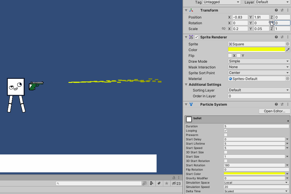 Unity 2d How can I make particles inherit rotation from parent