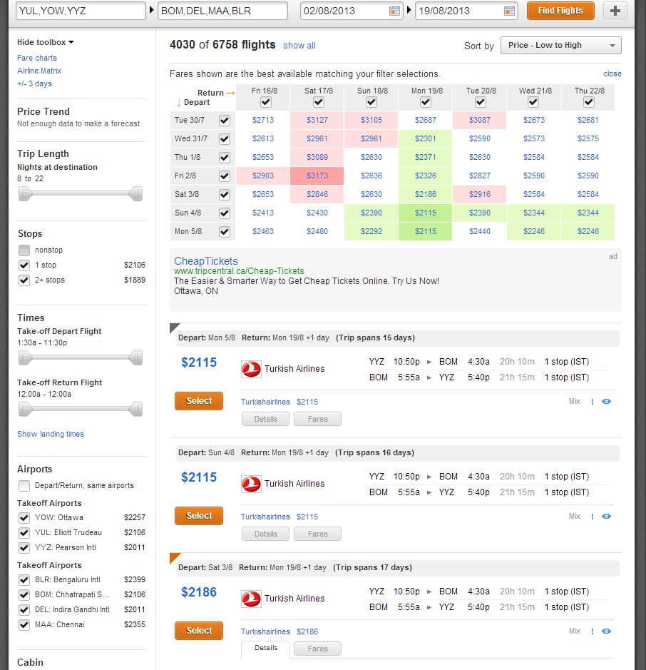 air travel Inaccurate information on multicity search on Kayak