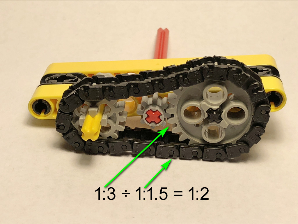design 21 gear ratio in studless Lego Technic Bricks