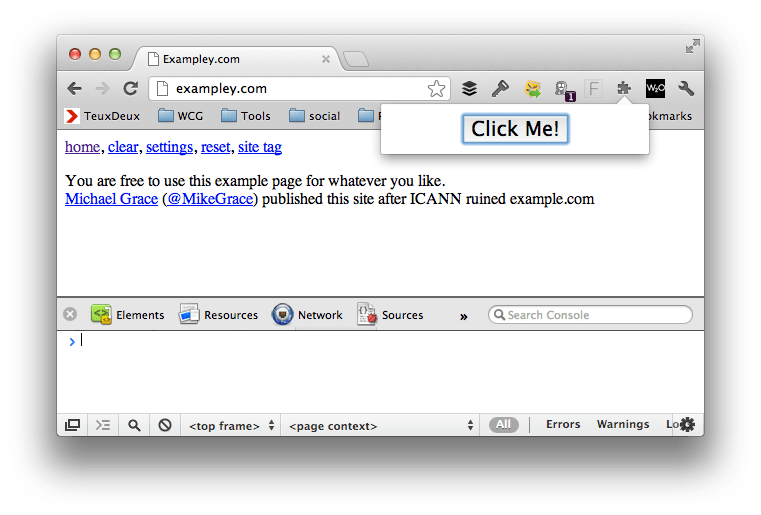 Detect a button click in the browser_action form of a Google Chrome