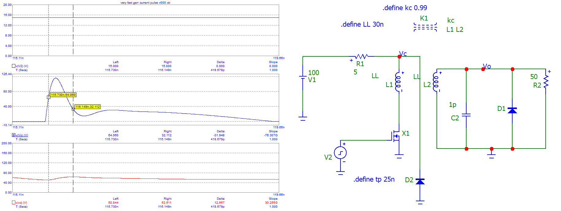 Simulating an avalanche pulse generator in LTspice Electrical
