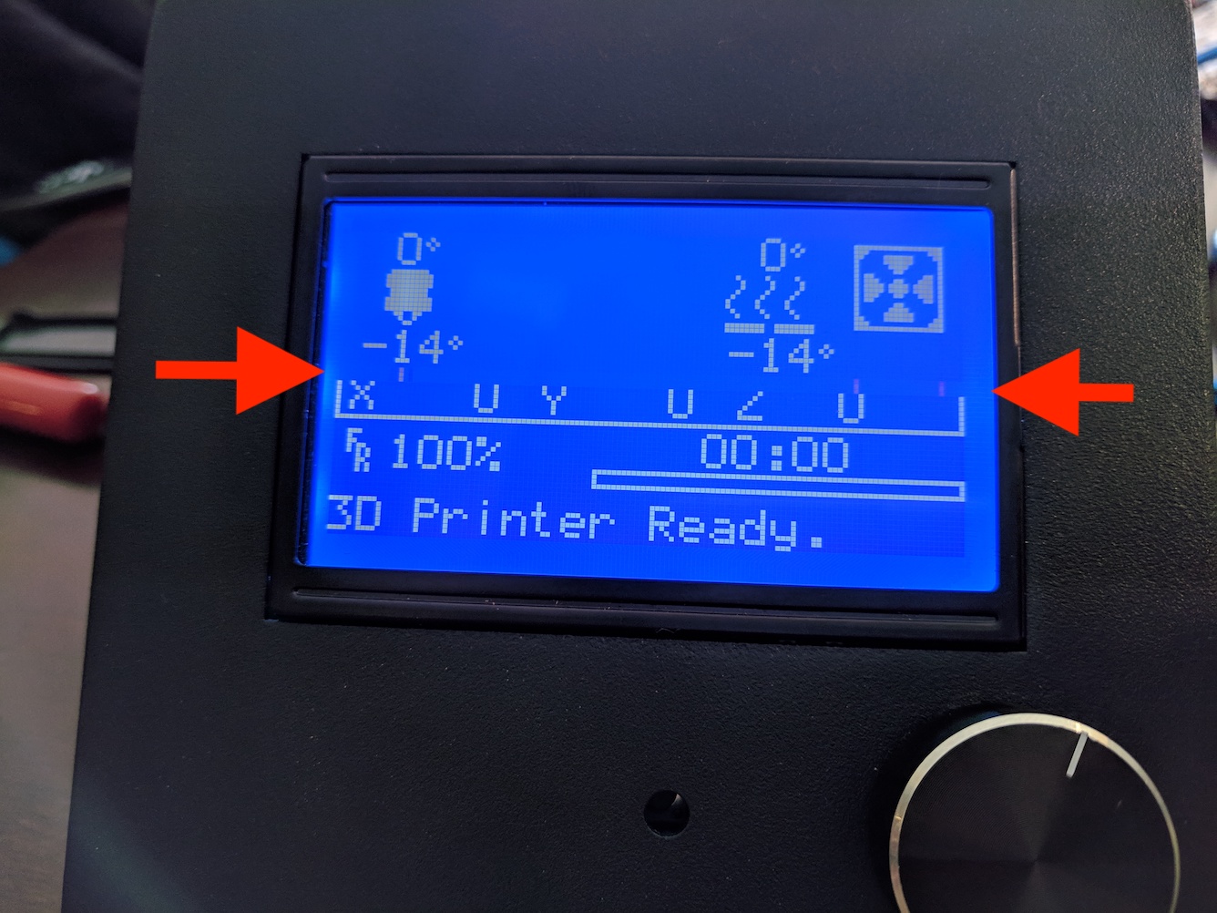 wanhao - "Missing" rows on 64x128 LCD after flashing Marlin 1.1.9 onto