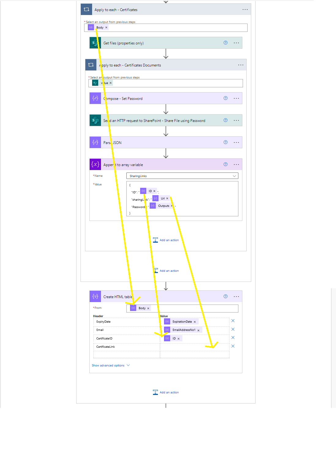 sharepoint online How can I write an Expression to get an Item from
