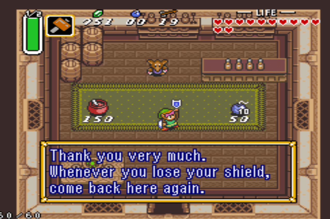 zelda link to the past Where did my shield go? How can I get a new