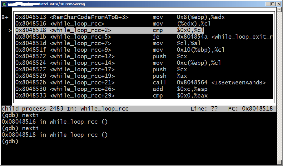 c Seeing register contents in ASCII in gdb Stack Overflow