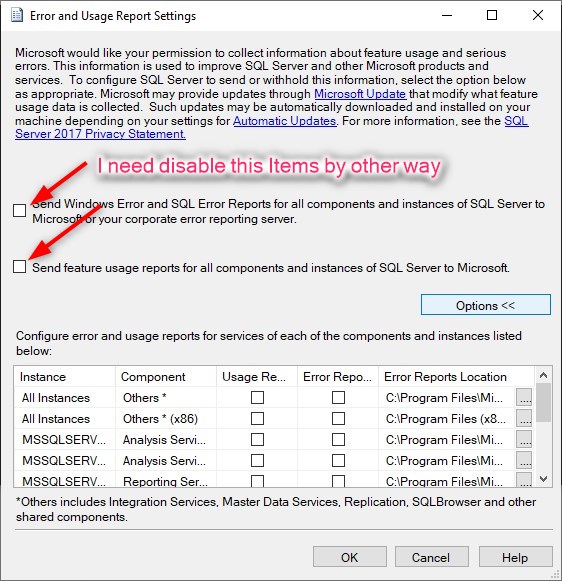 sql server Disable_error_and_usage_SQLserver Stack Overflow