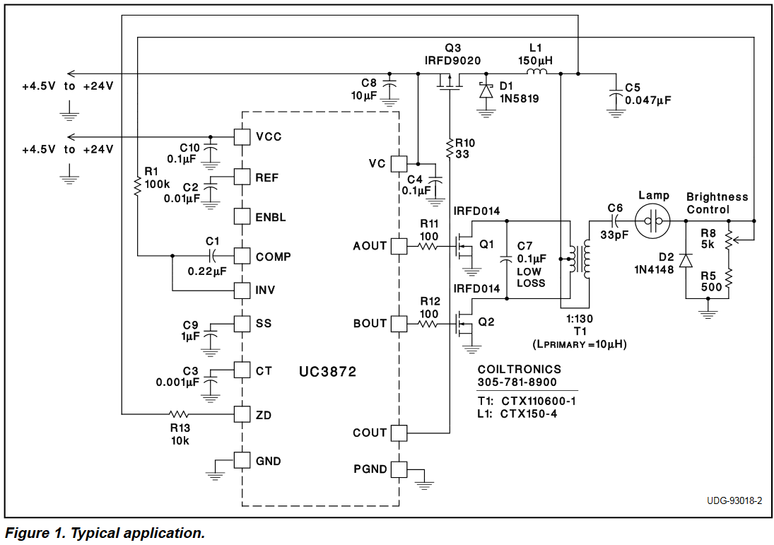 electronic ballast Driving compact UV lamp with DC Electrical