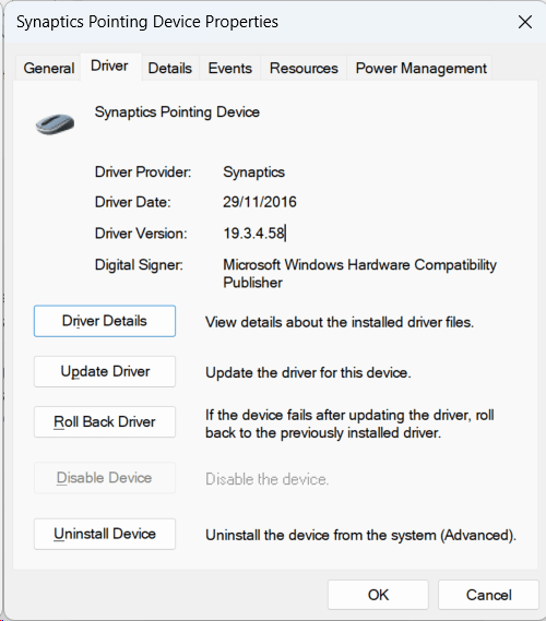How to install Windows precision touchpad driver for a HP Spectre x360