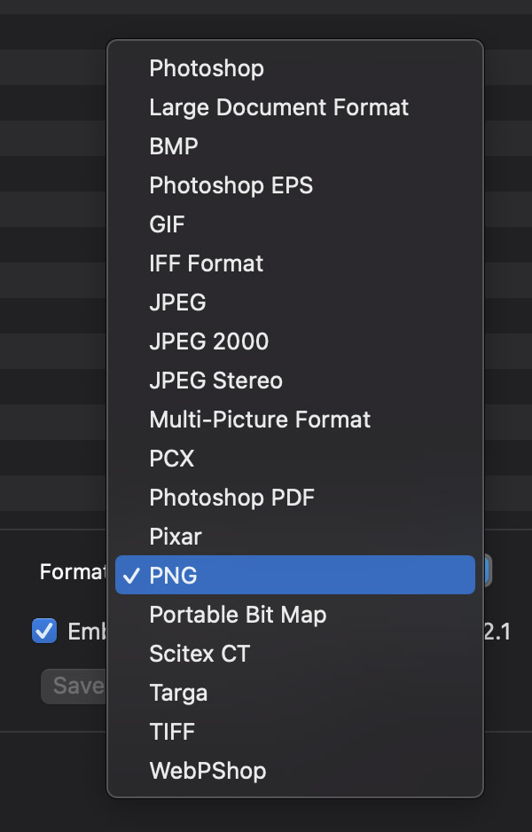 Why do file format options in the Save As menu differ from