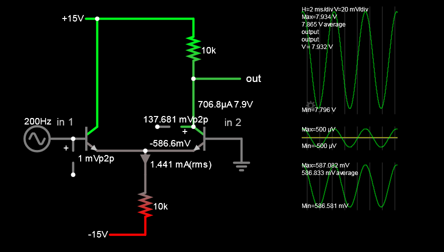Need help solving a differential amplifier circuit - Electrical