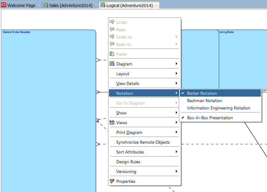 oracle sqldeveloper - CROW notation for ER diagram SQL Developer