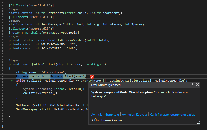 winforms C running foreign exe inside windows form Stack Overflow