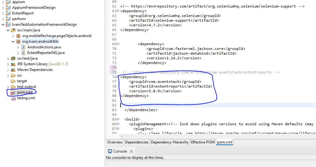 maven I am working on ExtentReports, so i wanted to add its