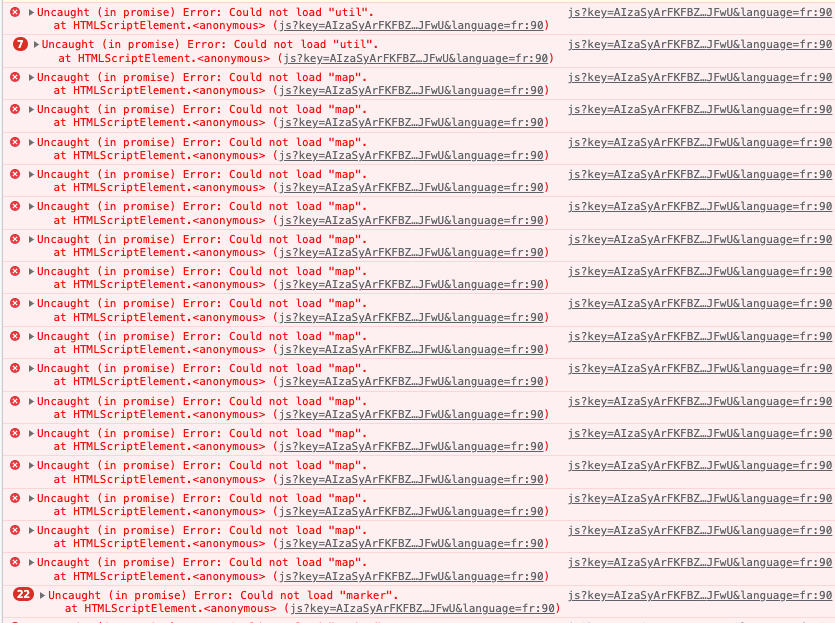 google cloud platform GMAPS OVER_QUERY_LIMIT error without