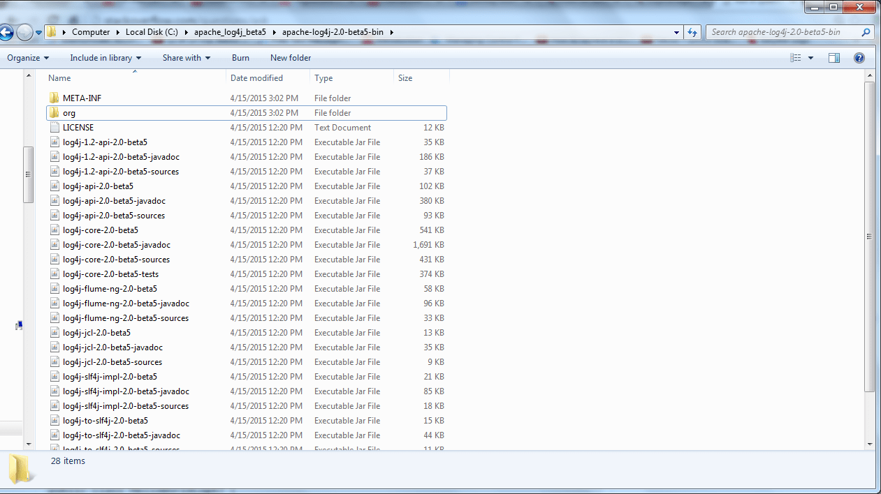 java Having trouble running Log4J HelloWorld example, getting the