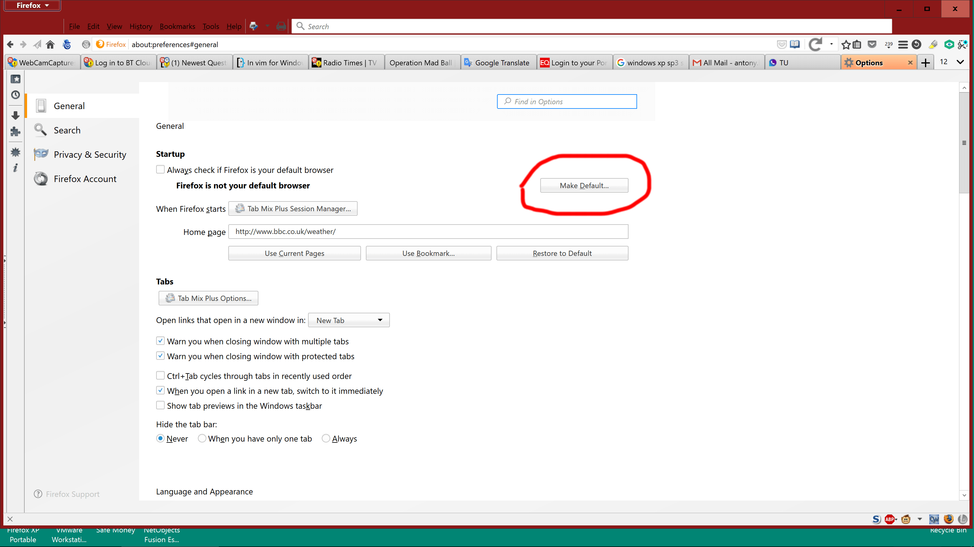 Windows 10 définir Firefox par défaut lorsqu'il n'apparaît pas dans