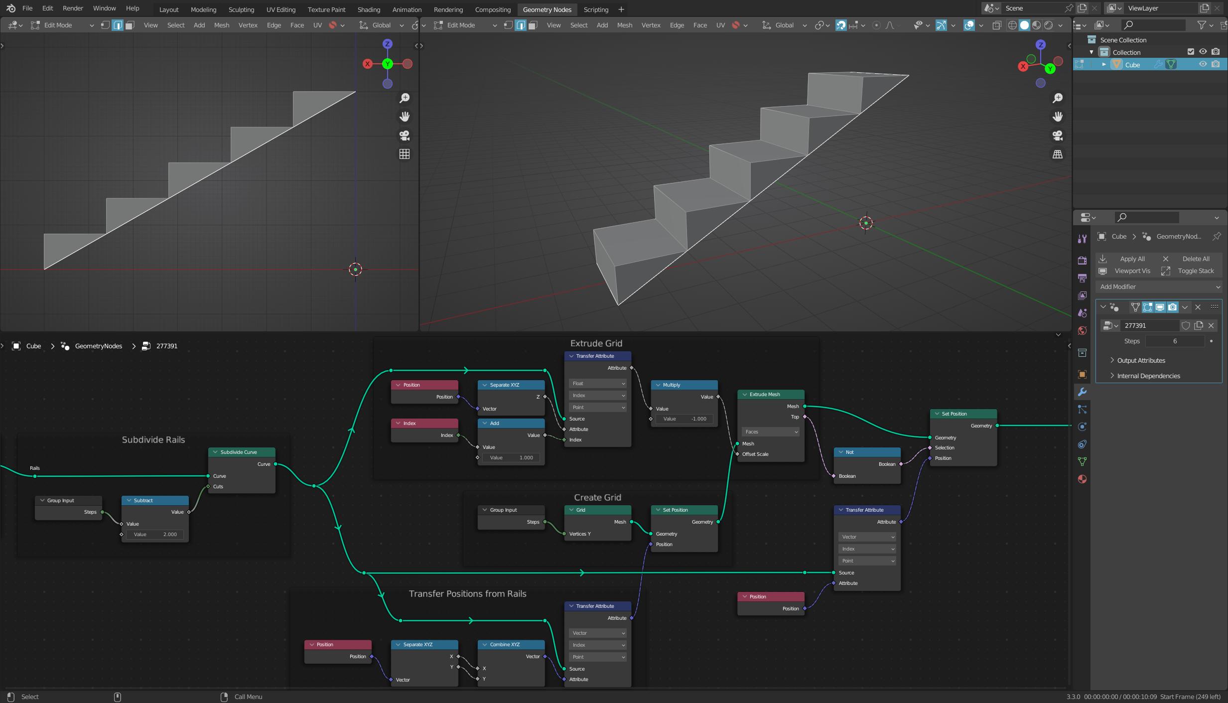 geometry nodes Is there a way to subdivide the face in one direction