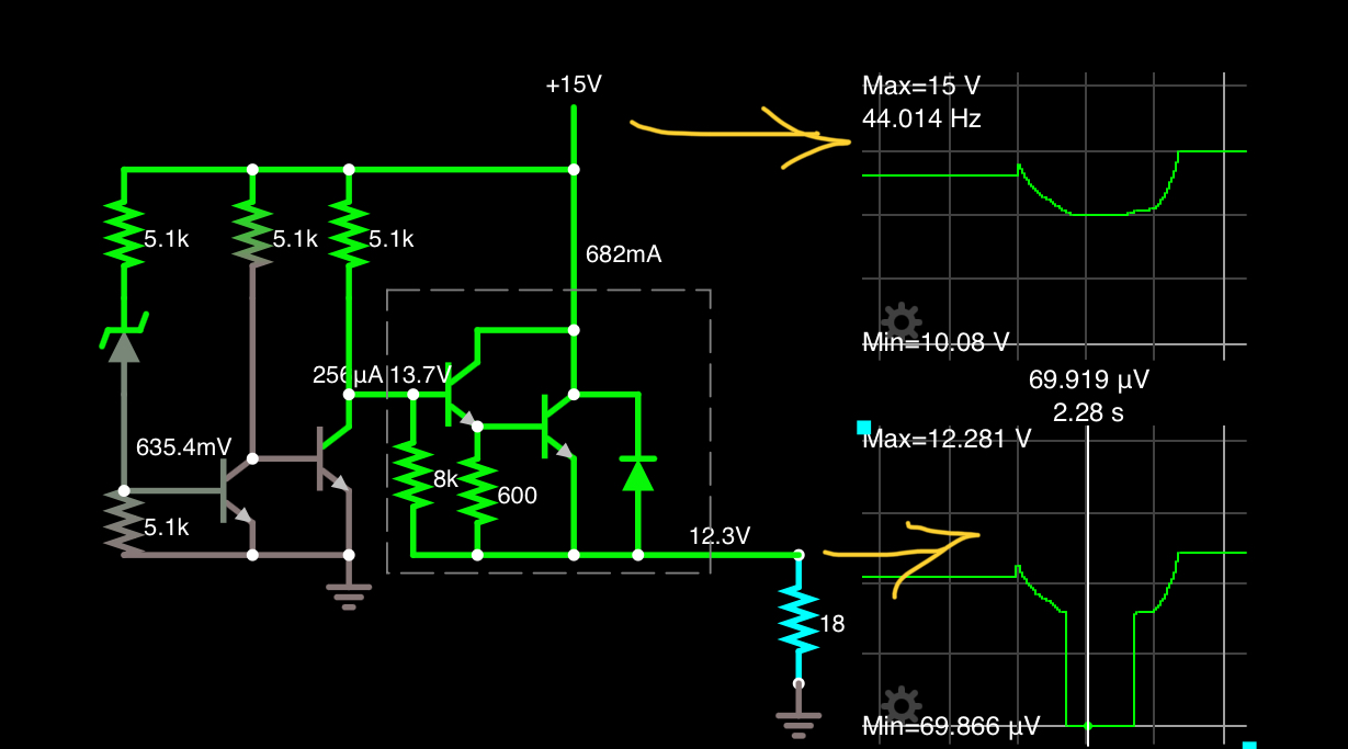 How does a Zener diode and NPN BJT control circuit provide current