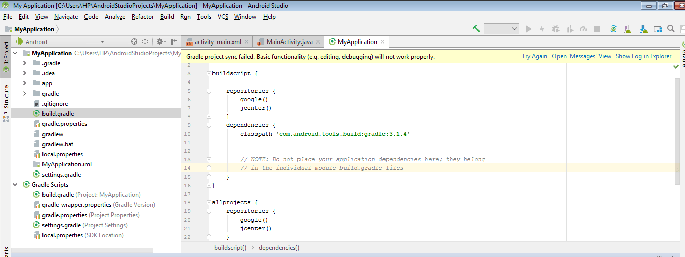 android studio Gradle Sync failed Premature end of Contentlength