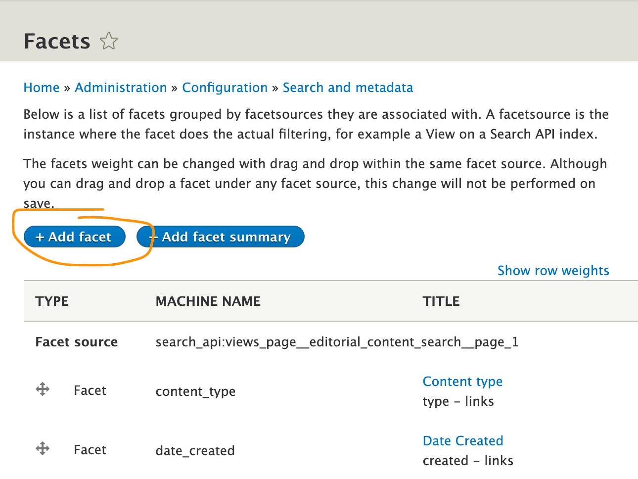 How to place facet blocks
