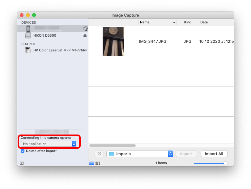 iPhoneから写真やビデオをダウンロードする