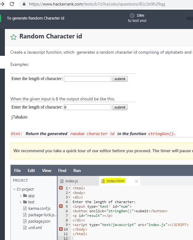 Random Alpha Number Generator Javascript NUNOMBER