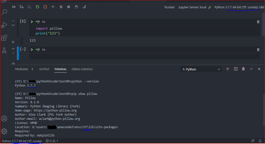 python Visual Studio Code, Anaconda Virtual Environment, specific